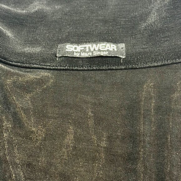 Softwear By Mark Singer Black Full-Zip Jacket Cardigan L Large Flowy Travelers - Picture 5 of 7